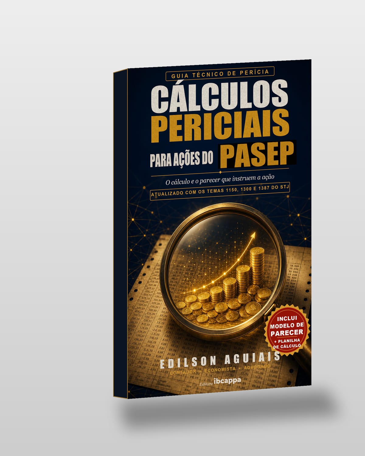 Mockup do livro Cálculos Periciais para Ações do PASEP, de Edilson Aguiais