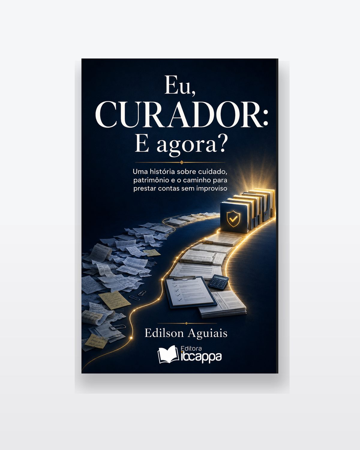 Mockup do livro Eu, CURADOR: E agora?, de Edilson Aguiais